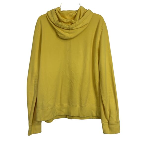 Y2K LRL Lauren Jeans Co Yellow Button Up Hoodie Crest Size Large Preppy Casual - Picture 2 of 6